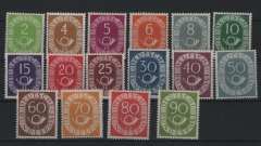 BRD, 1951/52, Mi.- Nrn.: 123- 138, **, Der Posthornsatz! Aktuelles Fotoattest Schlegel BPP; echt + einwandfrei! Luxussatz!