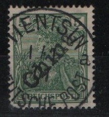 Dt. Auslandspostämter, China, 1901, Handstempel,  Mi.- Nr.: 9, gestempelt! Akt. FA Jäschke- L. BPP; e+ ...! Selten!