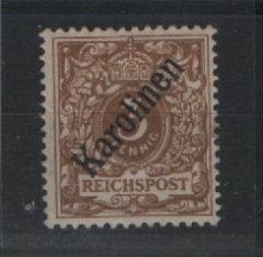 Dt. Kolonien, Karolinen, 1899, Mi.- Nr.: 1 I, *! Akt. FA Jäschke- L. BPP: e + e! Selten!
