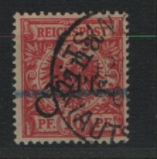 Dt. Kolonien, Kiautschou, 1900, Mi.- Nr.: 1 II, Type 3b, gestempelt! Akt. FA Jäschke- L. BPP: e+e! Sehr selten!