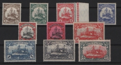 Dt. Kolonien, Kiautschou, 1905 / 19, Mi.- Nrn.: 28- 37, *! Selten!