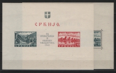 III. Reich, Dt. Bes. II. WK, Serbien, 1941, Mi.- Nrn.: Bl. 1 + 2, **, Kabinettsatz! Selten!