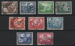 III. Reich, 1933, Mi.- Nrn.: 499- 507, gestempelt, Der Wagner- Satz! Guter Bedarfssatz!