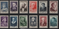 Frankreich, 1954 / 55, Mi.- Nrn.: 1015- 20 + 1053- 58, Persönlichkeiten! Je komplett **!