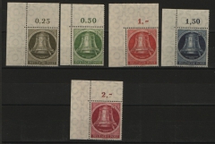 Berlin, 1951 / 52, Mi.- Nrn.: 82- 86, **, je vom mit Er. links oben, Qualitätsstücke, selten!
