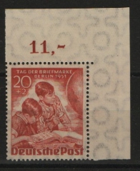 Berlin, 1951, Mi.- Nr.: 80, **,  mit Er. ro, Qualitätsstück, selten!