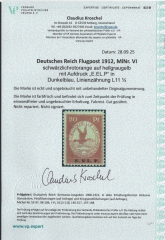 Dt. Kaiserreich, Flugpost, 1912, Mi.- Nr.: VI, *! Akt. FA. Kroschel VP / VPEX; e+e! Luxusstück! Selten!