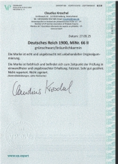 DR, Germania- Reichspost, Mi.- Nr.: 66, Type II, *, akt. FA Kroschel VP / VPEX; e+e! Luxusstück! Selten!