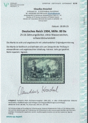 Dt. Kaiserreich, 1902, Germania o. Wz., Mi.- Nr.: 80 Ba, *, akt. FA Kroschel VP / VPEX; e+e! Luxusstück! Selten!