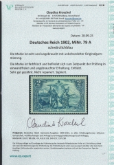 Dt. Kaiserreich, 1902, Germania o. Wz., Mi.- Nr.: 79 A, *, akt. FA Kroschel VP / VPEX; e+e! Luxusstück! Selten!