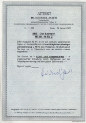 Ost- Sachsen, 1945, Mi.- Nr.: 46 Ea Z (4er- ER!), Postmeisterttr. Großröhrsdorf!, **/*, akt. Fotoattest Dr. Jasch BPP: echt + ....! Kabinettstück!