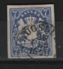 Bayern, ca. 1868, Mi.- Nr.: 21 b, gestempelt! Tiefstgeprüft Brettl BPP! Prachtstück! Selten!