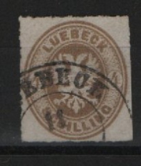 Lübeck, ca. 1865, Mi.- Nr.: 12 A, gestempelt, tiefgeprüft Brettl BPP! Prachtstück!
