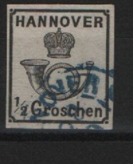 Hannover, ca. 1860, Mi.- Nr.: 17y, gestempelt, tiefgeprüft Berger BPP! Prachtstück! Selten!