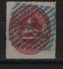 Braunschweig, ca. 1866, Mi.- Nr.: 18, gestempelt mit bl. Stempel! Signiert /  tiefstgeprüft H. Krause! Pracht- Luxusstück! Selten!