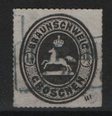 Braunschweig, ca. 1866, Mi.- Nr.: 17, gestempelt! Signiert / tiefstgeprüft Hoffmann- Gieseke! Kabinett- Prachtstück! Selten!