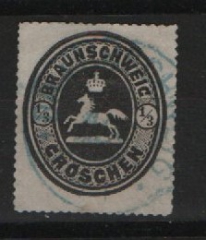 Braunschweig, ca. 1866, Mi.- Nr.: 17, gestempelt! Signiert / tiefstgeprüft Müller- Basel (?)! Kabinett- Prachtstück! Selten!