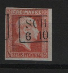 Preußen, ca. 1859, Mi.- Nr.: 13 a, gestempelt! Tiefstgeprüft Flemming BPP! Gutes Kabinett- bis Prachtstück!