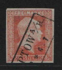 Preußen, ca. 1859, Mi.- Nr.: 13 a, gestempelt! Tiefstgeprüft Flemming BPP! Gutes Kabinett- bis Prachtstück!