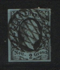 Sachsen, 1851 / 65, Mi.- Nr.: 5, gestempelt, Luxusstück!