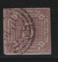 T. + T., ca. 1859, Mi.- Nr.: 18, gestempelt, Signiert G. Bühler / tiefgeprüft Dr. Helbig BPP! Kabinett- Prachtstück! Selten!