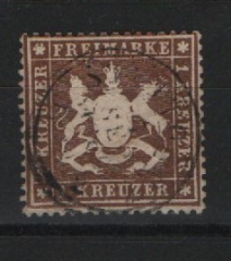 Württemberg, ca. > 1860, Mi.- Nr.: 16 xa, gestempelt, tiefstgeprüft Irtenkauf BPP! Prachtstück! Selten!
