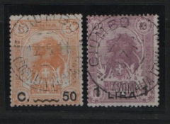 Italienisch- Somaliland, 1911, Mi.- Nrn.: 16 + 17, gestempelt