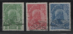 Lichtenstein, 1912, Mi.- Nrn.: 1- 3, gestempelt!