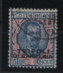 Italienisch- Tripolitanien, DI BARBERIA, Mi.- Nr.: 10, gestempelt, selten!