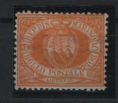 San Marino, 1877, Mi.- Nr.: 6, * / ungebraucht! Selten!