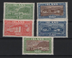 Island, 1925, Mi.- Nrn.: 114- 18, * / ungebraucht, selten!