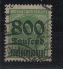 DR, Infla, 1923, Mi.- Nr.: 307, gestempelt, akt. FA Weinbuch BPP: echt und e! Qualitätsstück! Sehr selten!