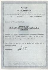 DR, Infla, 1923, Mi.- Nr.: 307, gestempelt, akt. FA Weinbuch BPP: echt und e! Qualitätsstück! Sehr selten!