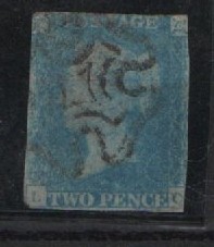 Großbritanien, ca. 1845, Mi.- Nr.: 2, gestempelt! Kabinett- / Bedarfserhaltung! Selten!