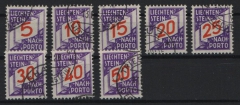 Lichtenstein, 1928, Portomarken, Mi.- Nrn.: P 13- 20, gestempelt, selten!