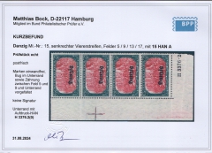 Danzig, 1920, Mi.- Nr.: 15 B + HAN (+3 SR- Marken), **, K.- Befund Bock BPP! Kabinettstück!