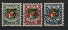 Lichtenstein, 1927, Mi.- Nrn.: 75- 77, gestempelt