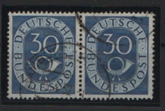 BRD, 1951, Mi.- Nr.: 132 im waager. Paar, gestempelt! Gutes Bedarfsstück, selten!