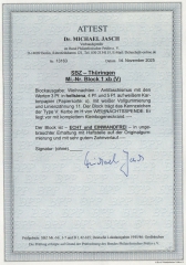 SBZ, Thüringen, 1945, Bl. 1 x b, * / ungebraucht, akt. Fotoattest Dr. Jasch BPP: e + e! Qualitätsstück!  Sehr selten!