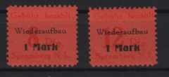 D. - OST, Lokalausgaben, Spremberg, 1946, Mi.- Nrn.: 15A + 16A, **! Selten!