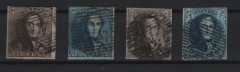 Belgien, Mi.- Nrn.: 1- 4, gestempelt, in Pracht- Luxuserhaltung! Selten!