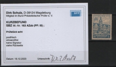 SBZ, West- Sachsen, 1946, Mi.- Nr.: 163 AZz b, mit Plf. III, **, akt. KB Schulz BPP: e + e! Luxusstück! RR!