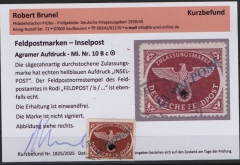 III. Reich, Feldpost / Inselfeldpost, 1944, Mi.- Nr.: 10 B c, gestempelt, akt. Befund Brunel: e + e! Qualitätsstück! Selten!