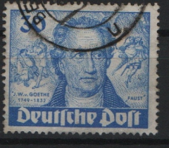 Berlin, 1949, Mi.- Nrn.: 63 I (mit Plf I), 30 Pf. Goethe, gestempelt, doppelt tiefgeprüft Schlegel BPP! Kabinettstück!