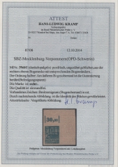 SBZ- MVP, 1946, Mi.- Nr.: 39 zb U mit ER! **, Fotoattest Kramp BPP: echt + einwandfrei Top- Rarität!