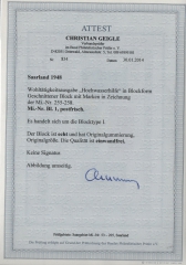 Saarland, 1948, Mi.- Nrn.: Bl. 1 + 2, **! Das Hochwasser- Blockpaar, je Fotoattest Geigle BPP: e+e! Luxussatz!