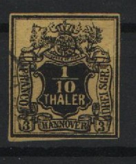 Hannover, ca. 1857, Mi.- Nr.: 12, gestempelt, Prachtstück!
