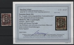 III. Reich, 1934, Mi.- Nr.: 540 y b, gestempelt, akt. Befund Schlegel BPP; echt und ....! Bedarfsstück!