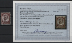 III. Reich, 1934, Mi.- Nr.: 540 y b, gestempelt, akt. Befund Schlegel BPP; echt und ....! Bedarfsstück!