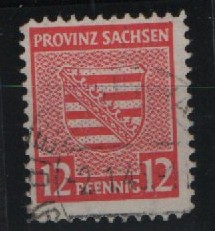SBZ, Provinz Sachsen, 1945, Mi.- Nr.: 71 XC, gestempelt, F.- Attest Dr. Jasch BPP: e + e! Luxusstück! Sehr selten! RRR!
